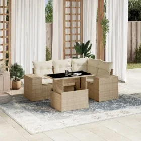 Gartensofa-Set mit 5-teiligen Kissen aus synthetischem Rattan in Beige. von , Gartensets - Ref: Foro24-3269138, Preis: 436,45...