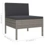 3-teiliges Gartenmöbel-Set und Kissen aus grauem Kunst-Rattan. von vidaXL, Gartensets - Ref: Foro24-310188, Preis: 216,46 €, ...