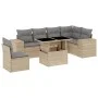 Set of 7-piece garden sofas and beige synthetic rattan cushions by , Garden sets - Ref: Foro24-3269199, Price: 506,87 €, Disc...
