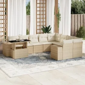 Garden sofa set with beige cushions, 10 pieces, synthetic rattan by , Garden sets - Ref: Foro24-3269398, Price: 732,43 €, Dis...