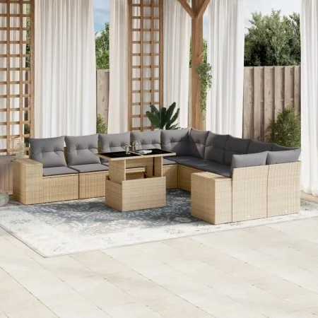11-piece garden sofa set with beige synthetic rattan cushions by , Garden sets - Ref: Foro24-3269429, Price: 738,69 €, Discou...