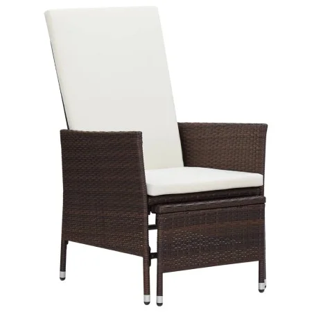 Gartenliege mit braunen synthetischen Rattankissen von vidaXL, Gartenstühle - Ref: Foro24-310229, Preis: 135,58 €, Rabatt: %