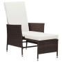 Sillón reclinable de jardín con cojines ratán sintético marrón de vidaXL, Sillas de jardín - Ref: Foro24-310229, Precio: 137,...