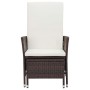 Sillón reclinable de jardín con cojines ratán sintético marrón de vidaXL, Sillas de jardín - Ref: Foro24-310229, Precio: 137,...