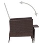 Sillón reclinable de jardín con cojines ratán sintético marrón de vidaXL, Sillas de jardín - Ref: Foro24-310229, Precio: 137,...