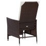 Sillón reclinable de jardín con cojines ratán sintético marrón de vidaXL, Sillas de jardín - Ref: Foro24-310229, Precio: 137,...