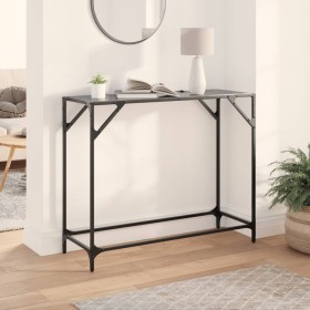 Console table with black glass surface and steel frame 98x35x81 cm by , console tables - Ref: Foro24-846021, Price: 44,01 €, ...