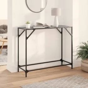 Console table with black glass surface and steel frame 98x35x81 cm by , console tables - Ref: Foro24-846021, Price: 43,46 €, ...