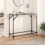 Console table with black glass surface and steel frame 98x35x81 cm by , console tables - Ref: Foro24-846021, Price: 43,46 €, ...