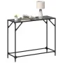 Console table with black glass surface and steel frame 98x35x81 cm by , console tables - Ref: Foro24-846021, Price: 43,46 €, ...