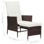 Gartenliege mit braunen synthetischen Rattankissen von vidaXL, Gartenstühle - Ref: Foro24-310229, Preis: 135,58 €, Rabatt: %
