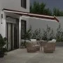 Automatic retractable awning with LED lights burgundy 450x350 cm by , Awnings - Ref: Foro24-3214989, Price: 674,19 €, Discoun...
