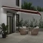 Manual retractable awning with LED lights burgundy 600x300 cm by , Awnings - Ref: Foro24-3214980, Price: 512,98 €, Discount: %