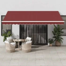 Automatic retractable awning with LED lights burgundy 450x300 cm by , Awnings - Ref: Foro24-3214977, Price: 591,54 €, Discoun...