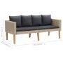 2-seater garden sofa with beige synthetic rattan cushions by vidaXL, Outdoor sofas - Ref: Foro24-310215, Price: 231,94 €, Dis...