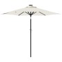 Gartenschirm mit LED-Lichtern, Stahlmast, weiß, 225x225x212cm. von , Sonnenschirme - Ref: Foro24-4005066, Preis: 72,36 €, Rab...