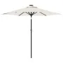 Sombrilla jardín con luces LED poste acero blanca 225x225x212cm de , Sombrillas - Ref: Foro24-4005066, Precio: 75,37 €, Descu...