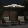Gartenschirm mit LED-Lichtern, Stahlmast, weiß, 225x225x212cm. von , Sonnenschirme - Ref: Foro24-4005066, Preis: 72,36 €, Rab...