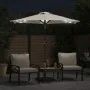 Sombrilla jardín con luces LED poste acero blanca 225x225x212cm de , Sombrillas - Ref: Foro24-4005066, Precio: 75,37 €, Descu...