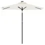 Sombrilla jardín con luces LED poste acero blanca 225x225x212cm de , Sombrillas - Ref: Foro24-4005066, Precio: 75,37 €, Descu...