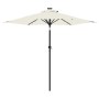 Gartenschirm mit LED-Lichtern, Stahlmast, weiß, 225x225x212cm. von , Sonnenschirme - Ref: Foro24-4005066, Preis: 72,36 €, Rab...