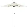 Sombrilla jardín con luces LED poste acero blanca 225x225x212cm de , Sombrillas - Ref: Foro24-4005066, Precio: 75,37 €, Descu...