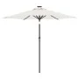Gartenschirm mit LED-Lichtern, Stahlmast, weiß, 225x225x212cm. von , Sonnenschirme - Ref: Foro24-4005066, Preis: 75,37 €, Rab...