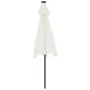 Sombrilla jardín con luces LED poste acero blanca 225x225x212cm de , Sombrillas - Ref: Foro24-4005066, Precio: 75,37 €, Descu...