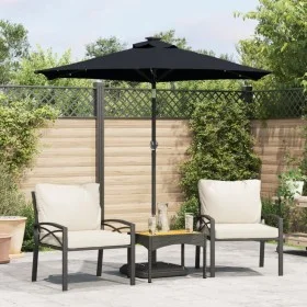 Garden umbrella with LED lights, black steel pole, 225x225x212 cm. by , Umbrellas - Ref: Foro24-4005072, Price: 75,02 €, Disc...