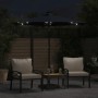 Sombrilla jardín con luces LED poste acero negro 225x225x212 cm de , Sombrillas - Ref: Foro24-4005072, Precio: 76,67 €, Descu...