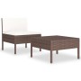 Gartenmöbel-Set, 2-teilig, mit braunen PE-Rattan-Kissen. von vidaXL, Gartensets - Ref: Foro24-310197, Preis: 92,60 €, Rabatt: %