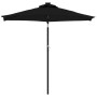 Sombrilla jardín con luces LED poste acero negro 225x225x212 cm de , Sombrillas - Ref: Foro24-4005072, Precio: 76,67 €, Descu...