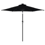 Sombrilla jardín con luces LED poste acero negro 225x225x212 cm de , Sombrillas - Ref: Foro24-4005072, Precio: 76,67 €, Descu...