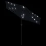 Gartenschirm mit LED-Lichtern, Stahlmast, schwarz, 225x225x212 cm. von , Sonnenschirme - Ref: Foro24-4005072, Preis: 75,02 €,...