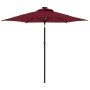 Garden umbrella with LED light, steel post, burgundy color, 225x225x212 cm. by , Umbrellas - Ref: Foro24-4005070, Price: 83,6...