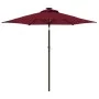 Garden umbrella with LED light, steel post, burgundy color, 225x225x212 cm. by , Umbrellas - Ref: Foro24-4005070, Price: 81,8...