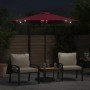 Garden umbrella with LED light, steel post, burgundy color, 225x225x212 cm. by , Umbrellas - Ref: Foro24-4005070, Price: 83,6...