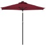 Garden umbrella with LED light, steel post, burgundy color, 225x225x212 cm. by , Umbrellas - Ref: Foro24-4005070, Price: 83,6...