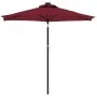 Garden umbrella with LED light, steel post, burgundy color, 225x225x212 cm. by , Umbrellas - Ref: Foro24-4005070, Price: 81,8...