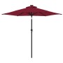 Garden umbrella with LED light, steel post, burgundy color, 225x225x212 cm. by , Umbrellas - Ref: Foro24-4005070, Price: 83,6...