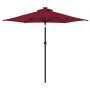 Garden umbrella with LED light, steel post, burgundy color, 225x225x212 cm. by , Umbrellas - Ref: Foro24-4005070, Price: 81,8...