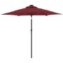 Garden umbrella with LED light, steel post, burgundy color, 225x225x212 cm. by , Umbrellas - Ref: Foro24-4005070, Price: 83,6...