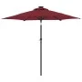 Sombrilla jardín con luz LED poste acero burdeos 225x225x212 cm de , Sombrillas - Ref: Foro24-4005070, Precio: 81,86 €, Descu...