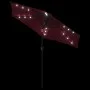 Garden umbrella with LED light, steel post, burgundy color, 225x225x212 cm. by , Umbrellas - Ref: Foro24-4005070, Price: 81,8...
