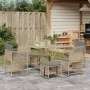 7-piece garden dining set with beige synthetic rattan cushions. by , Garden sets - Ref: Foro24-369012, Price: 345,08 €, Disco...