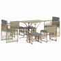7-piece garden dining set with beige synthetic rattan cushions. by , Garden sets - Ref: Foro24-369012, Price: 345,08 €, Disco...