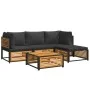 Garden sofa set with 5 pieces, solid acacia wood, and cushions. by , Garden sets - Ref: Foro24-3214879, Price: 600,93 €, Disc...