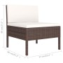 Gartenmöbel-Set, 2-teilig, mit braunen PE-Rattan-Kissen. von vidaXL, Gartensets - Ref: Foro24-310197, Preis: 92,60 €, Rabatt: %