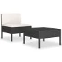 2-piece garden furniture set and black synthetic rattan cushions by vidaXL, Garden sets - Ref: Foro24-310198, Price: 127,24 €...