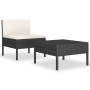 2-teiliges Gartenmöbel-Set und schwarze Kissen aus synthetischem Rattan von vidaXL, Gartensets - Ref: Foro24-310198, Preis: 1...